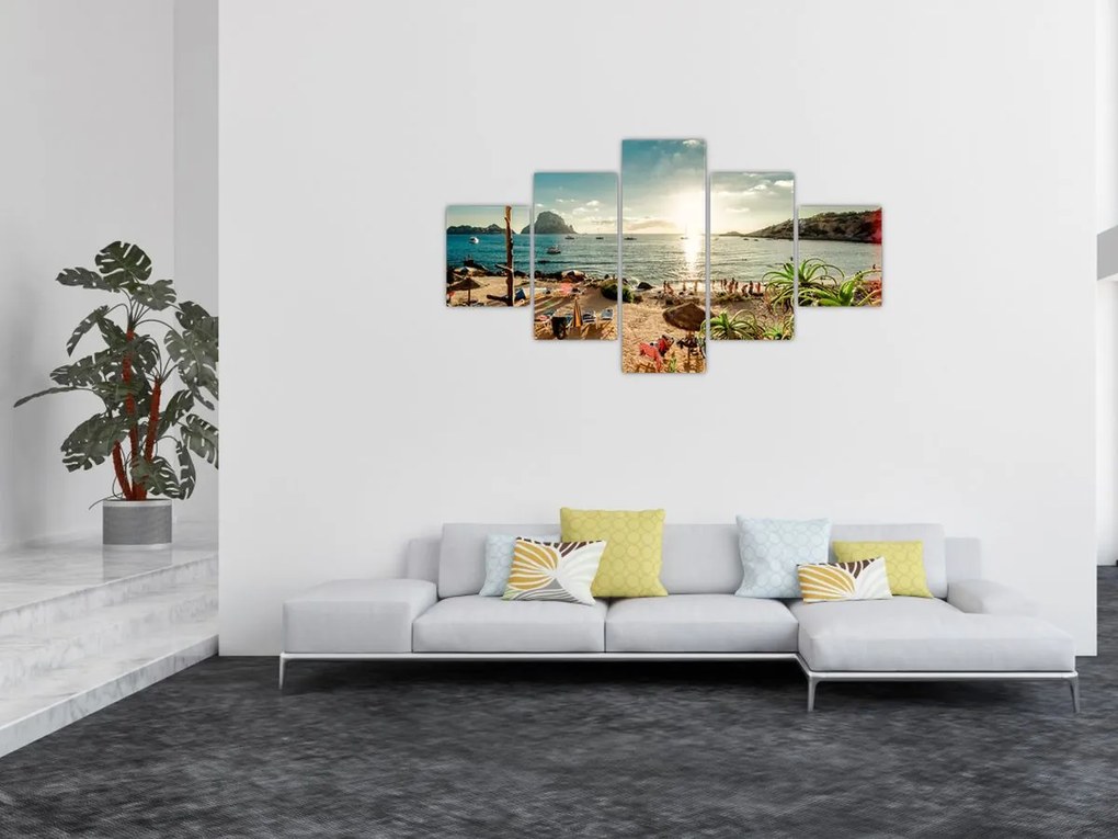 Obraz - Plaża z ludźmi (125x70 cm)