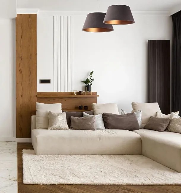 Brązowa trapezowa lampa wisząca nad stół 2X S409 F8-E46