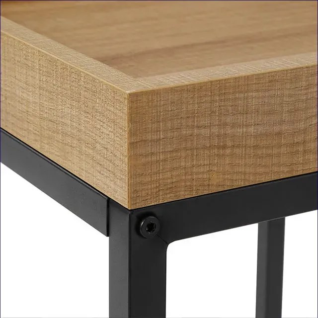 Loftowy Stolik Kawowy 2W1 Miodowy Brąz 120 Cm D6-T02