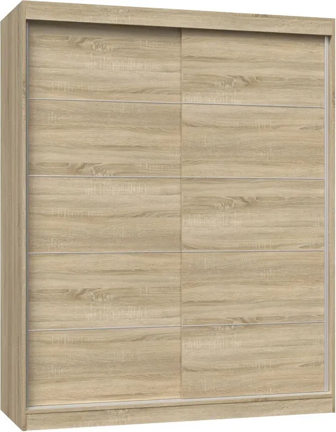 Przesuwna szafa dwudrzwiowa 160 cm dąb sonoma H9-W18