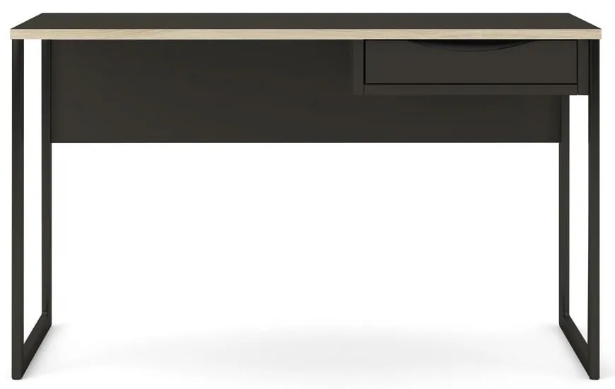 Czarne biurko Tvilum Function Plus, 130 x 48 cm