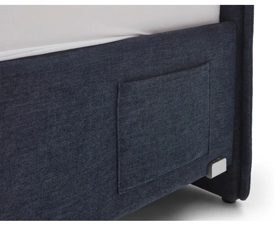 Ciemnoniebieskie tapicerowane łóżko dziecięce bez stelaża 90x200 cm Fun – Meise Möbel