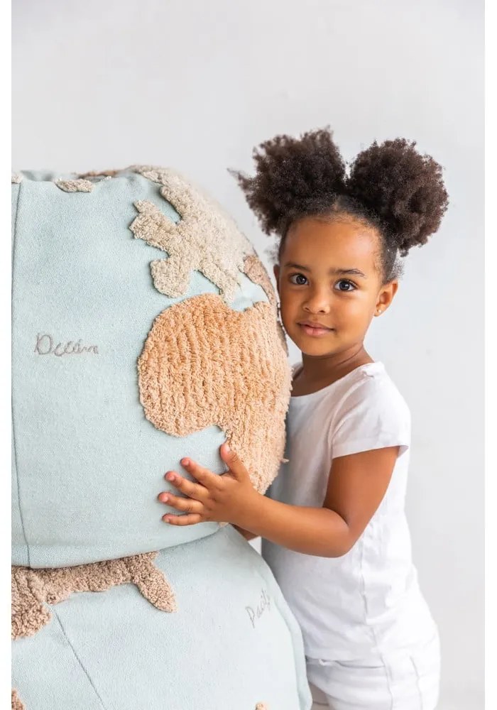 Niebieski/beżowy dziecięcy worek do siedzenia World Map – Lorena Canals