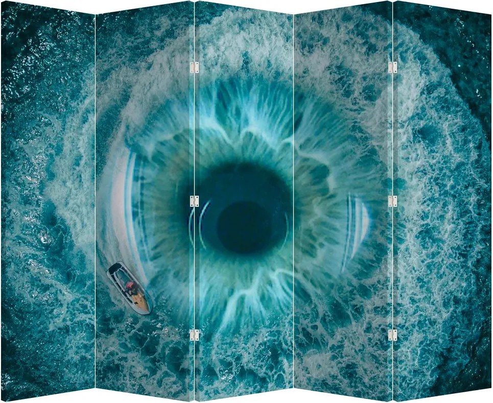Parawan - Morze z łodzią (210x170 cm)