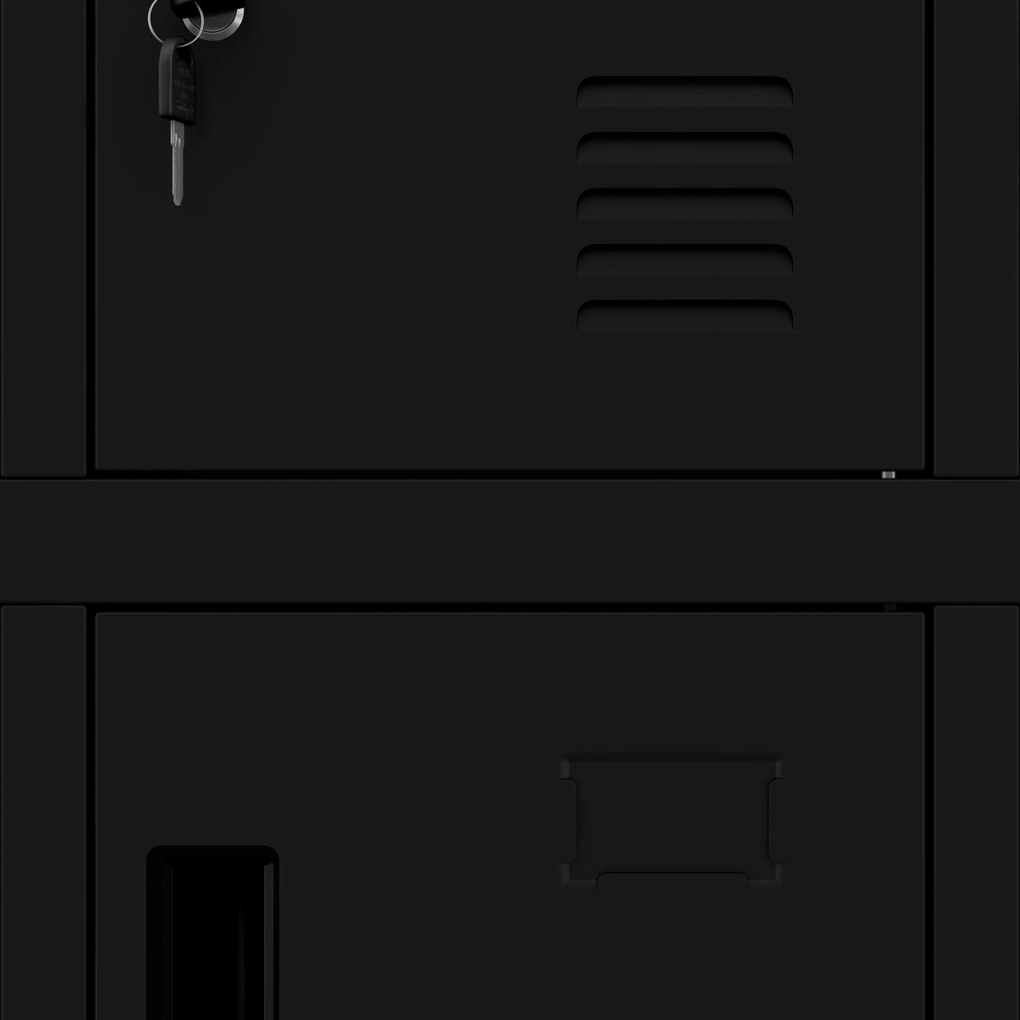 Szafa skrytkowa socjalna BHP czarna: ROBERT 1360 x 1720 x 450 mm