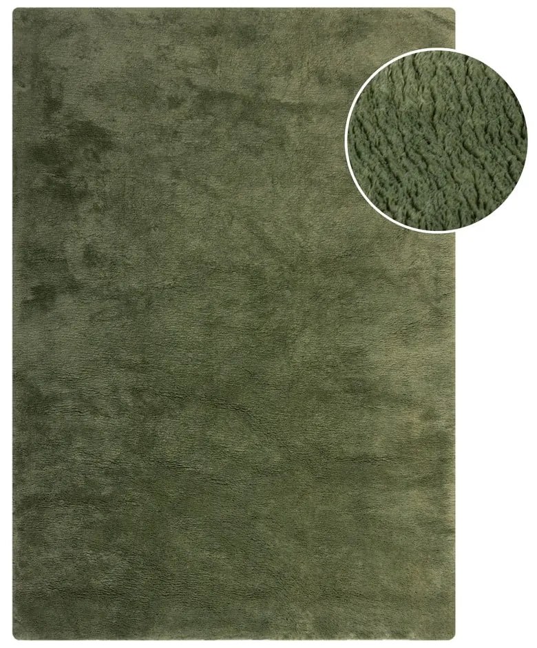 Ciemnozielona syntetyczna skóra 80x150 cm Faroe Wool Look Fur – Flair Rugs