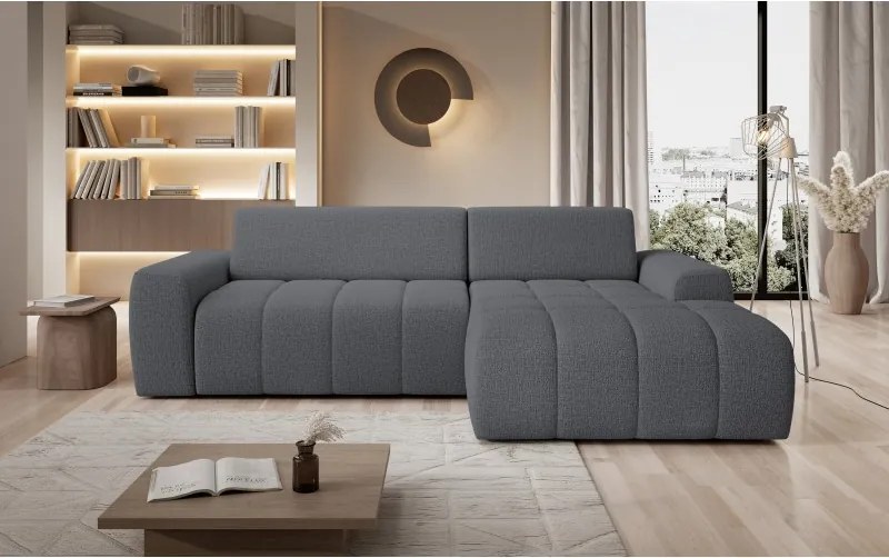 Narożnik SAVIO Prawostronny z Elektryczną Regulacją wolnostojący tkanina KANSAS 15 Szary WERSAL