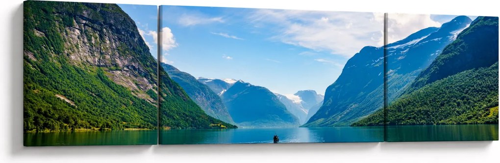 Obraz - Jezioro Lovatnet (170x50 cm)