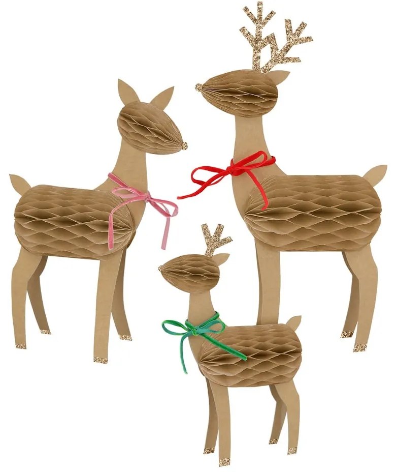 Figurki świąteczne zestaw 3 szt. Reindeer Family – Meri Meri