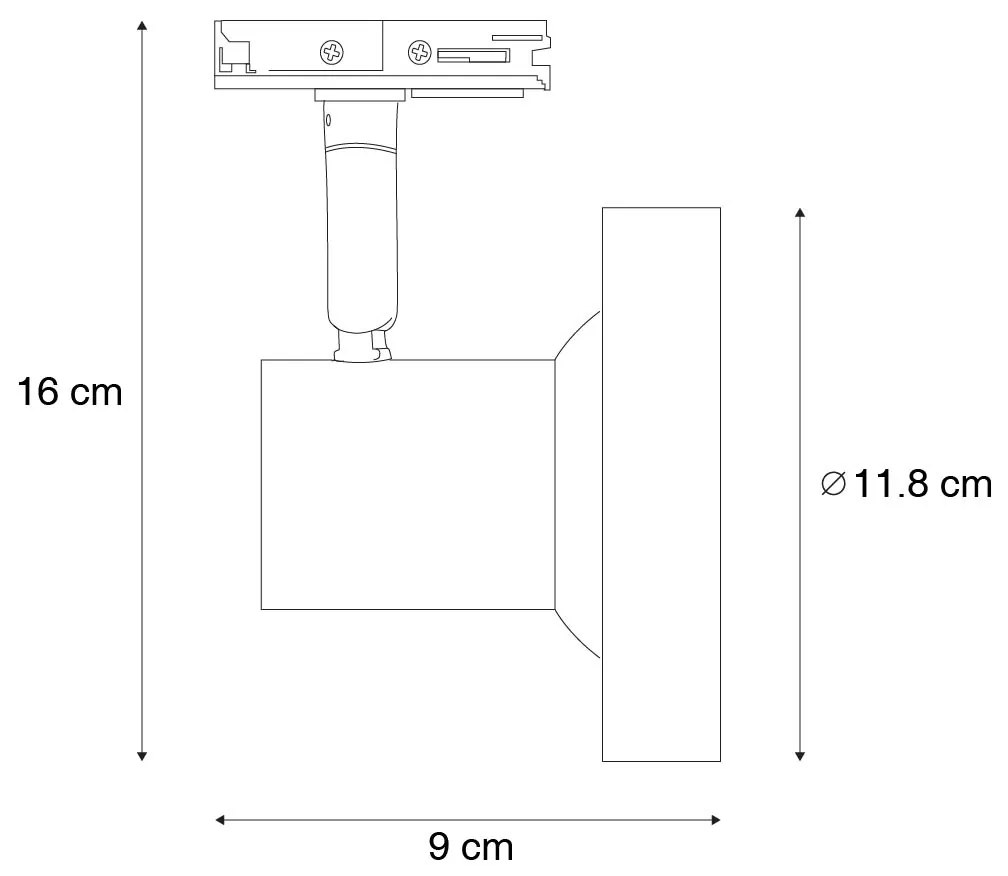 Nowoczesny reflektor szynowy jednofazowy czarny AR111 - Jeany