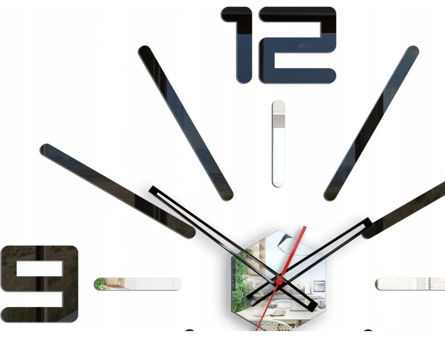 Zegar ścienny naklejany duży nowoczesny akrylowy na ścianę do salonu loft