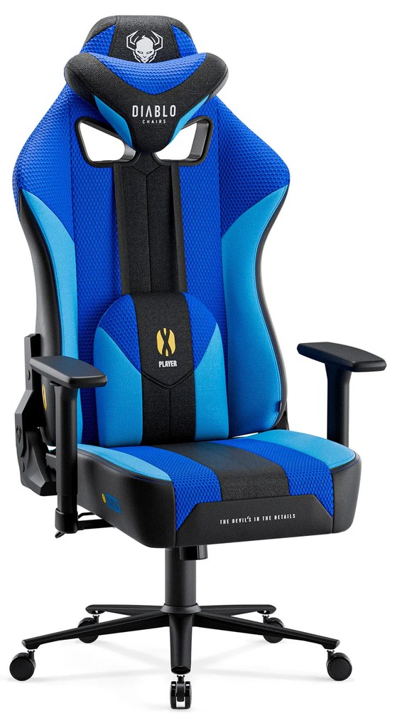Materiałowy fotel gamingowy Diablo X-Player 2.0 Normal Size, Frost Black