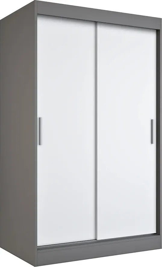Szafa przesuwna antracyt + biały 120 cm C3-N70