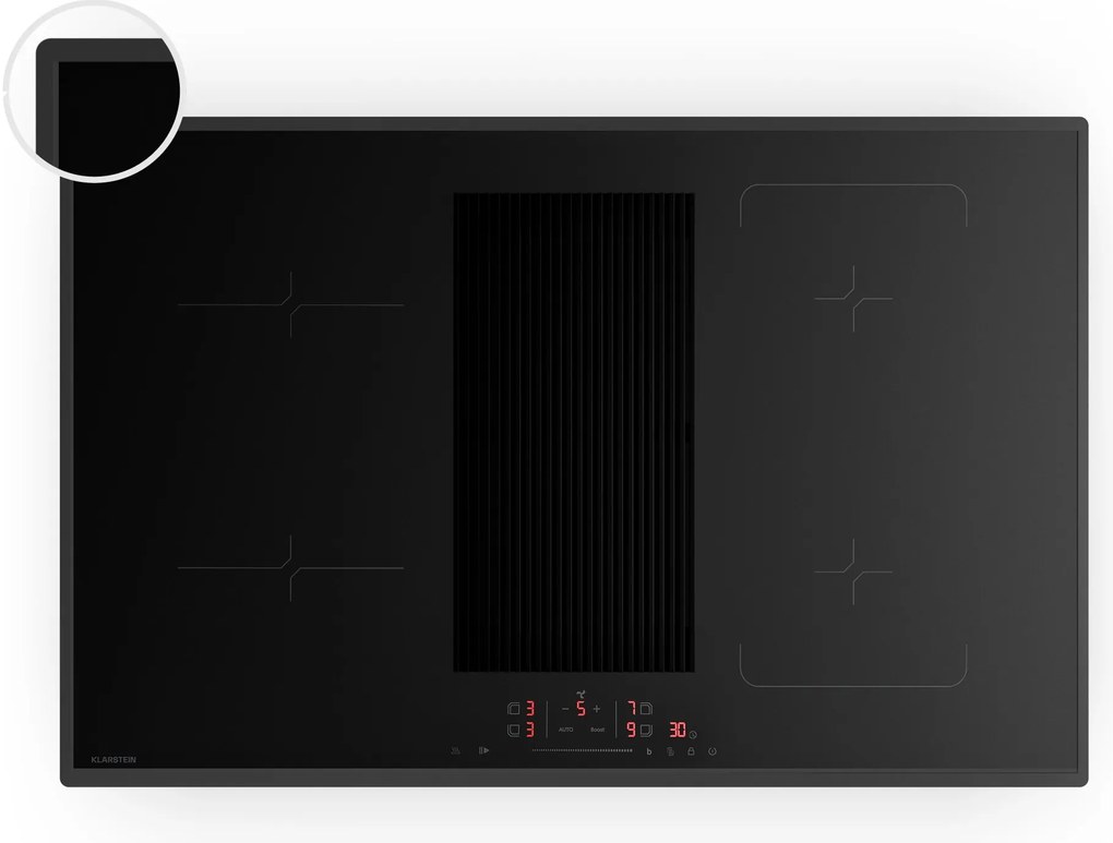 Klarstein Velaire Hybrid 80cm 4 Strefy Płyta Indukcyjna z Okapem Czarny