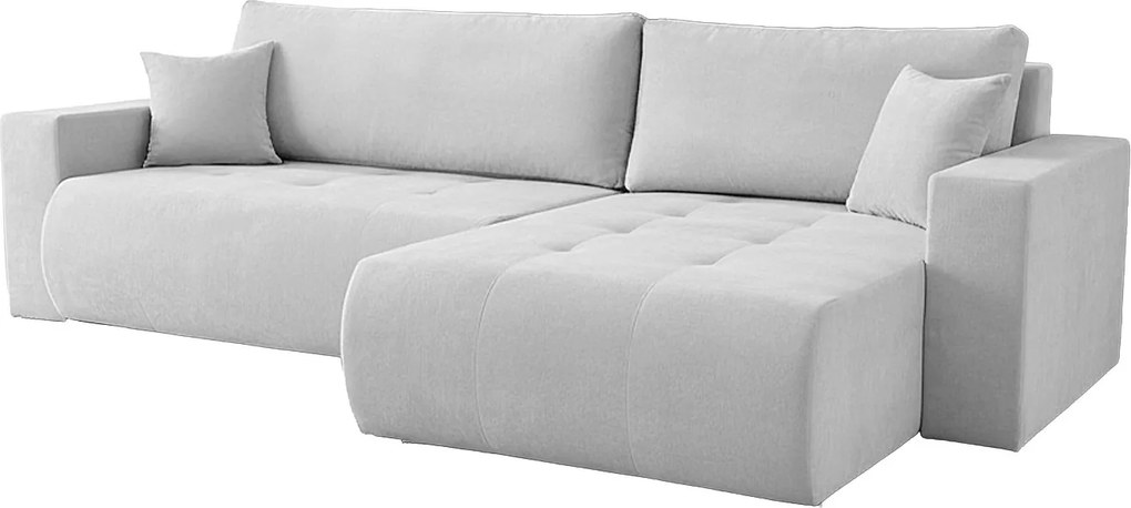 Uniwersalny narożnik do salonu Kora - tkanina Wind, jasnoszary