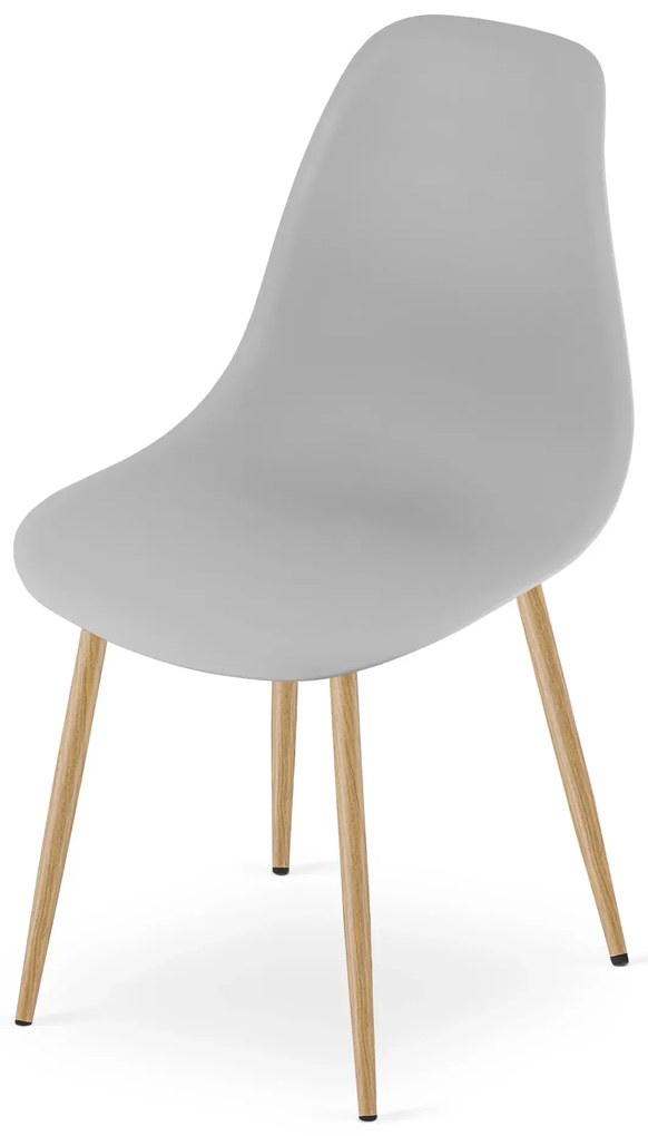 Prostokątny stół z 4 szarymi krzesłami B2-D56