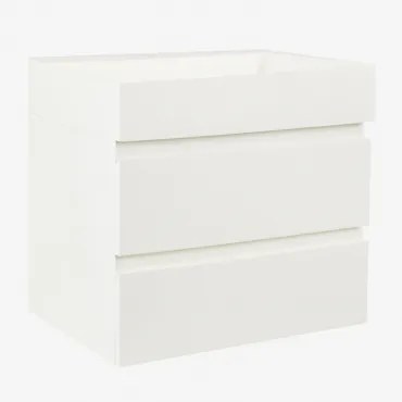 Zestaw Wiszących Mebli Łazienkowych Z Drewna I Forniru Jesionowego Zintegrowany Z Umywalką Ona Biała & Bezlusterkowiec & - Sklum