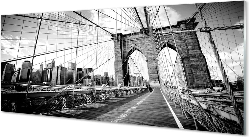 Panel szklany do Kuchni Most na Tle Wieżowców