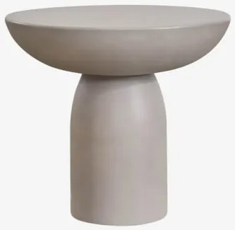 Stolik Pomocniczy Ogrodowy Okrągły Ø50 Cm Z Cementu Zenadia Sand Grey - Sklum