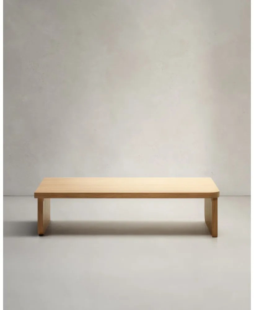 Stolik w dekorze dębu w naturalnym kolorze 75x140 cm Oaq – Kave Home