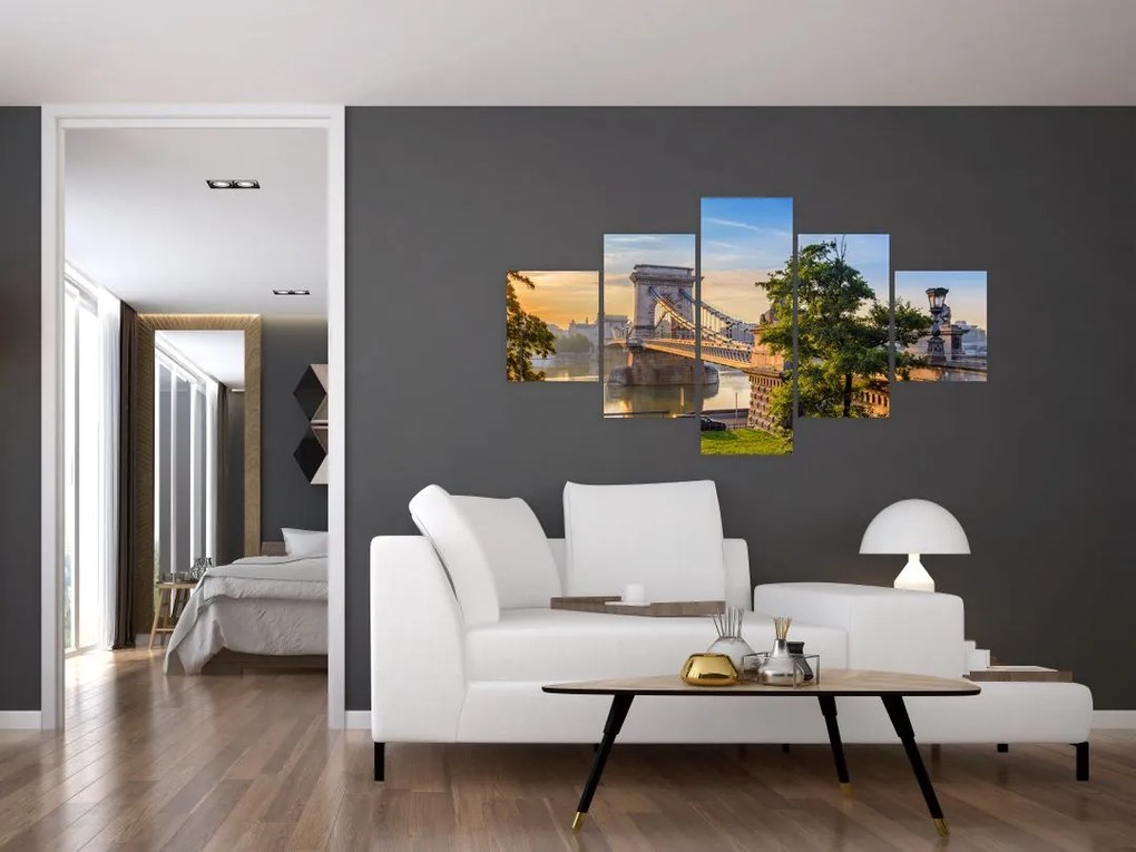 Obraz - Most nad rzeką, Budapeszt, Węgry (125x70 cm)