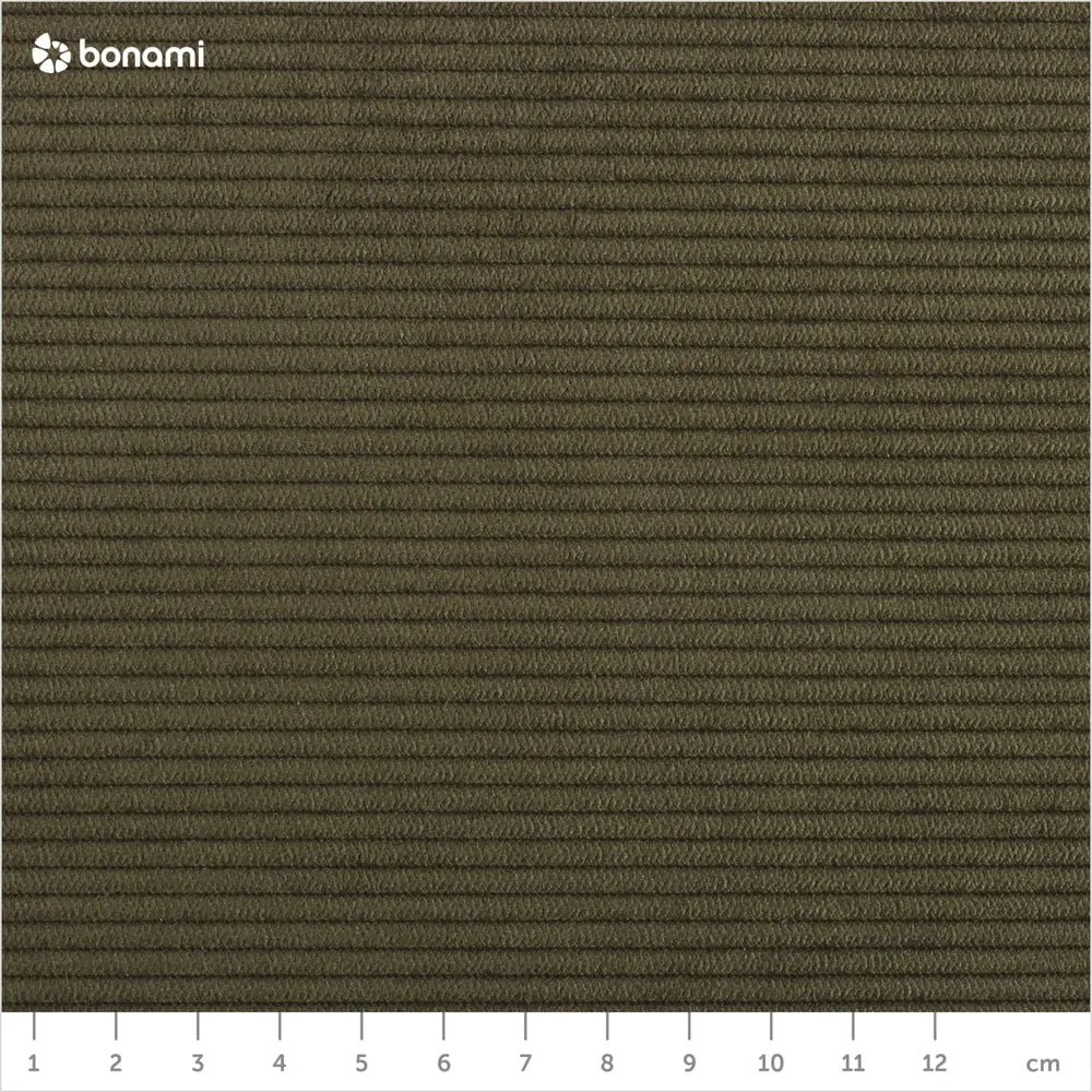 Zielony końcowy moduł sztruksowej sofy Scandic Sting, 124 cm, prawostronny