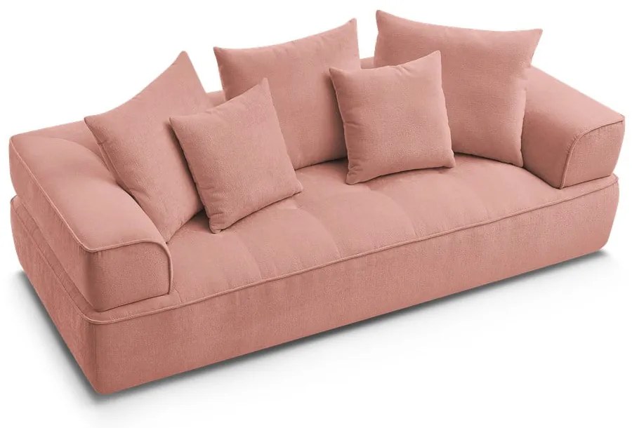 Różowa sofa z tkaniny szenilowej 237 cm Whesley – Bobochic Paris