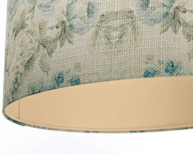 Kremowa okrągła lampa wisząca w kwiaty - S371-Terva