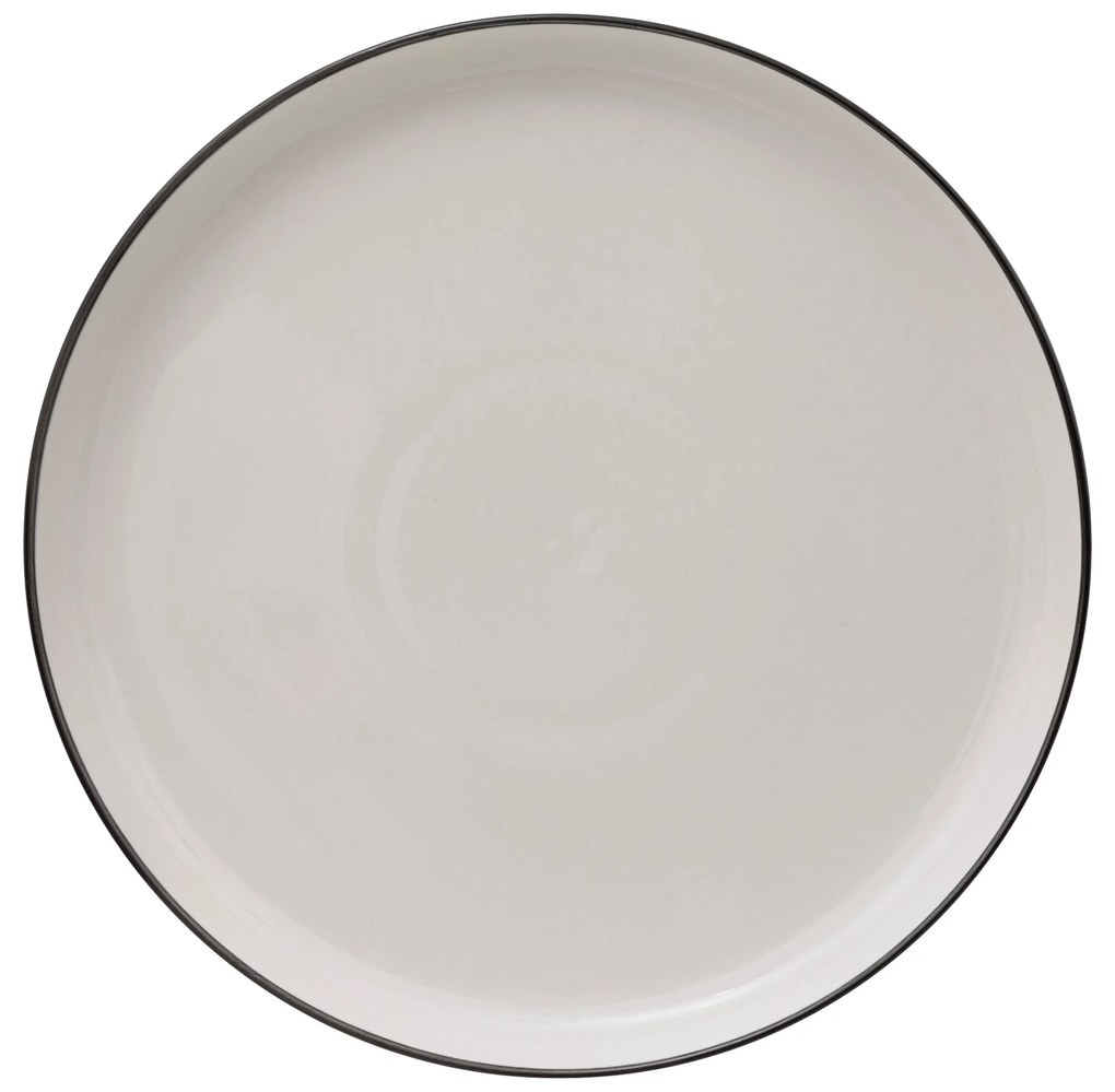 Talerze obiadowe porcelanowe ALIX, czarna obwódka, 6 sztuk x Ø 27 cm