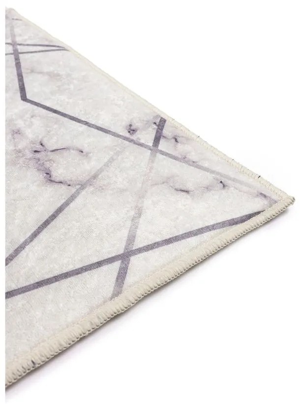 Białe/szare dywaniki łazienkowe zestaw 2 szt. 60x100 cm Geometric – Mila Home