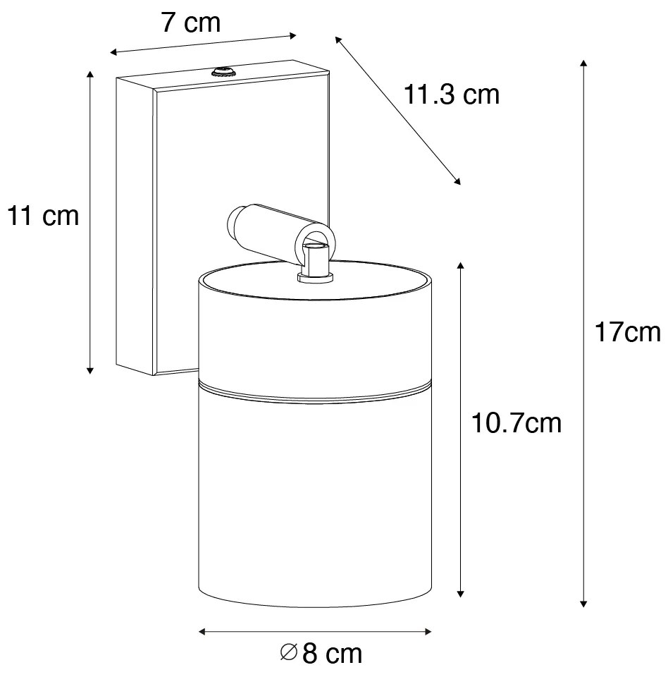Kinkiet zewnętrzny czarny AR70 regulowany IP44 - Solo