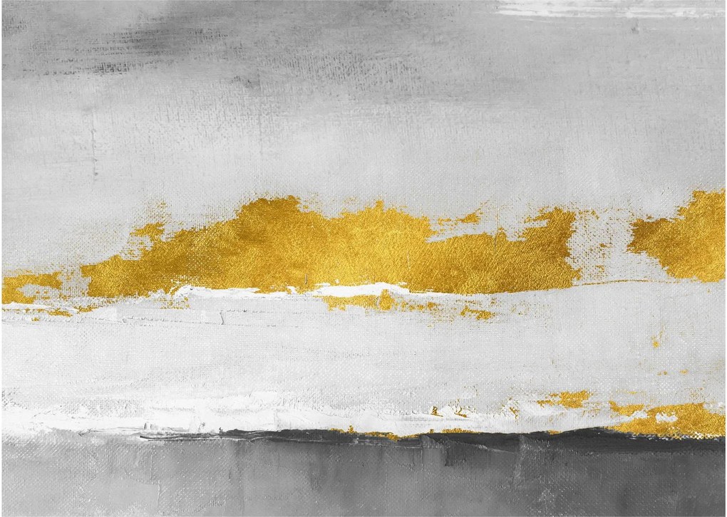 Obraz - Złote i szare pociągnięcia (70x50 cm)