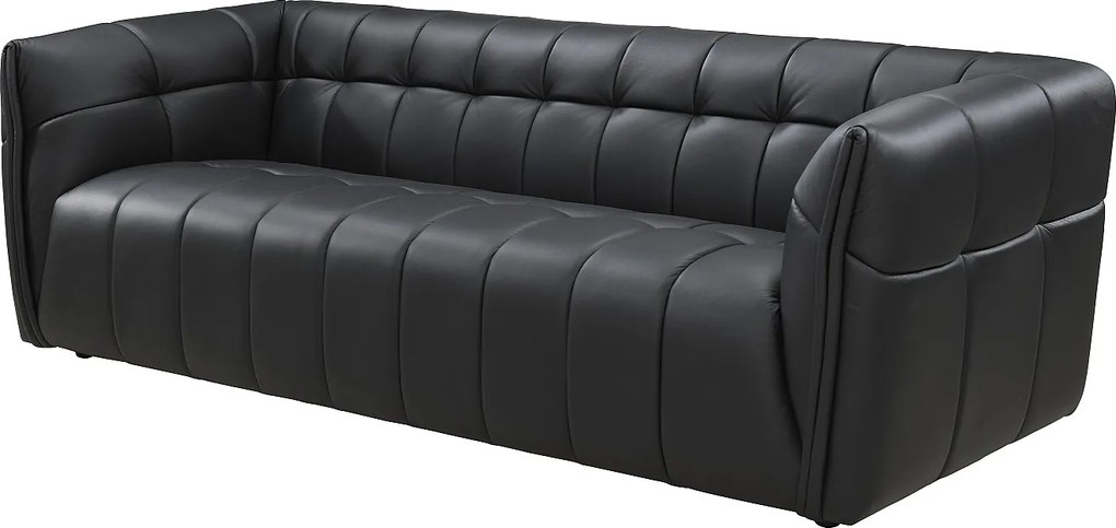 Kanapa 3-osobowa ze skóry w kolorze czarnym DUGORI