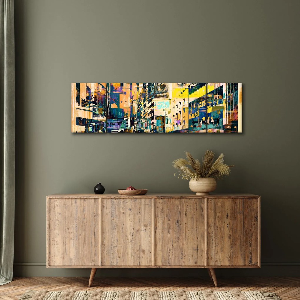 Obraz malowanej abstrakcji (170x50 cm)