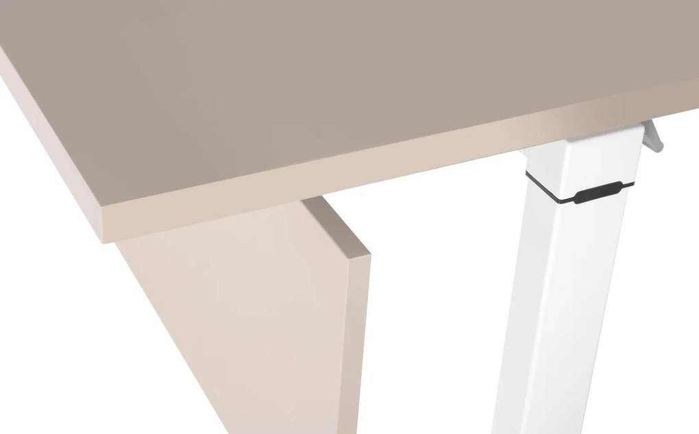 Biurko pracownicze z panelem maskującym Yumi S 150x70 cm beżowy/biały