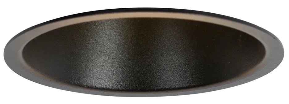 Zestaw 6 czarnych wpuszczanych reflektorów GU10 70 mm IP44 - Dept