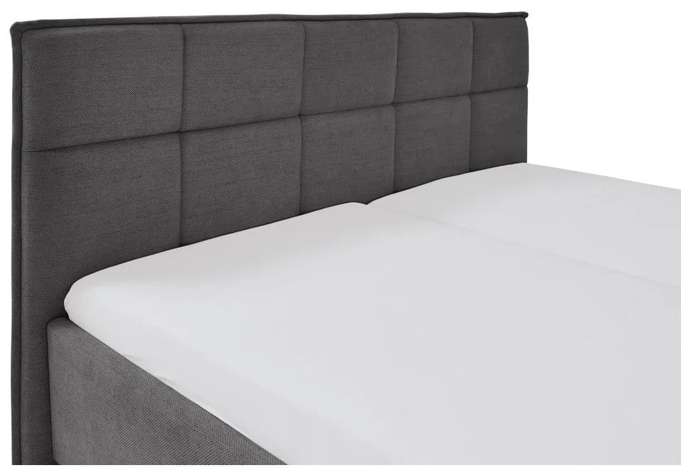 Antracytowe łóżko dwuosobowe ze schowkiem ze stelażem 200x200 cm Paulo – Meise Möbel