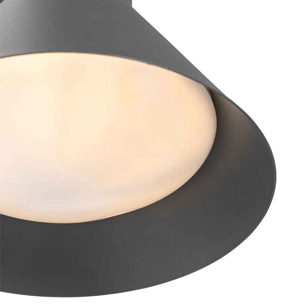 Zewnetrzna Industrialna lampa ścienna zewnętrzna ciemnoszara stożek IP44 - NatasPrzemysłowy Oswietlenie zewnetrzne