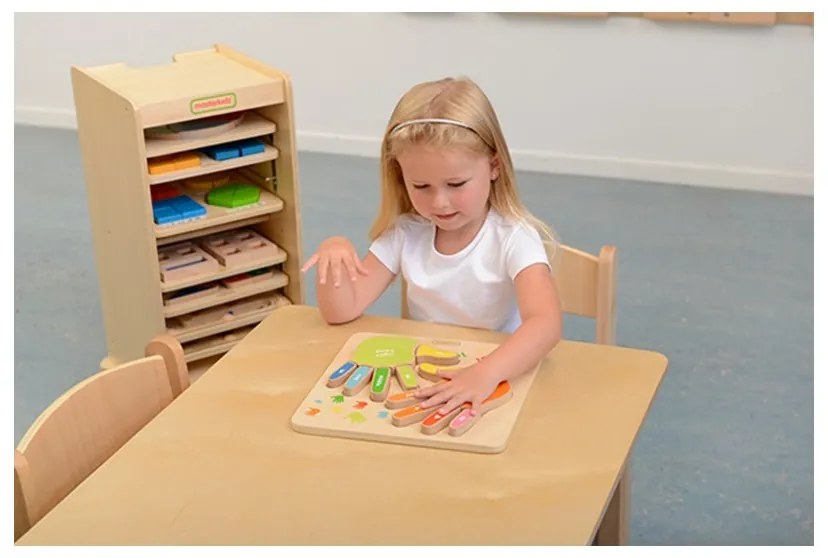 Edukacyjna tabliczka drewniana liczenie na palcach masterkidz