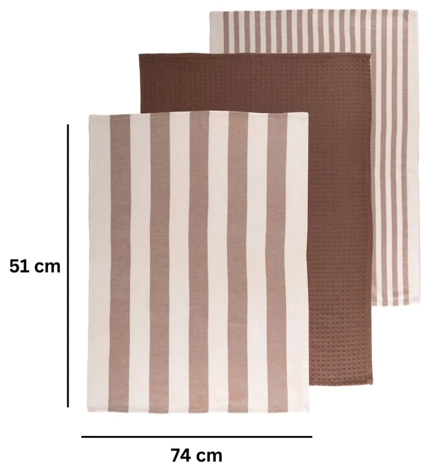 Bawełniane ścierki zestaw 3 szt. 51x74 cm Marra – Tiseco Home Studio