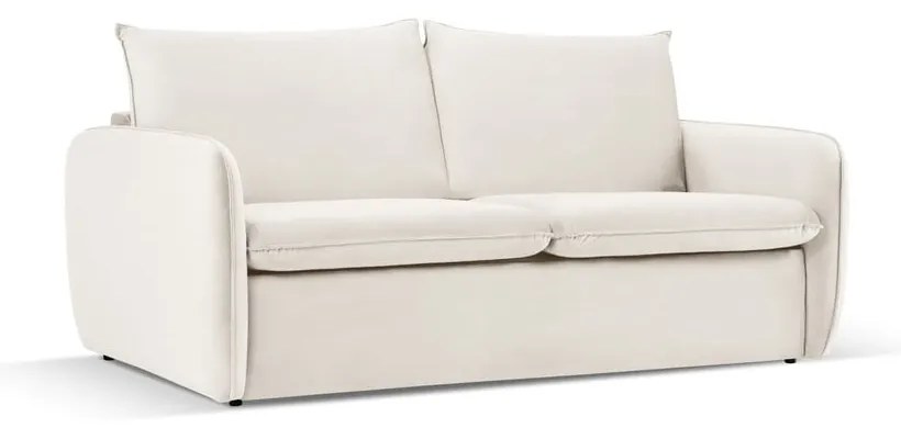 Kremowa aksamitna rozkładana sofa 194 cm Vienna – Cosmopolitan Design