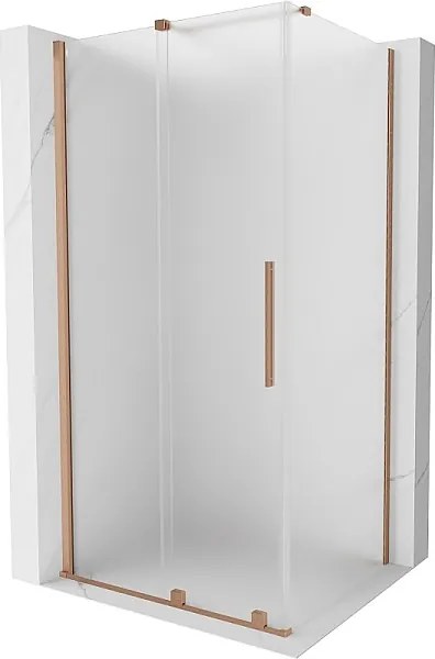 Mexen Velar kabina prysznicowa rozsuwana 90 x 85 cm, szron, miedź szczotkowana - 871-090-085-31-65