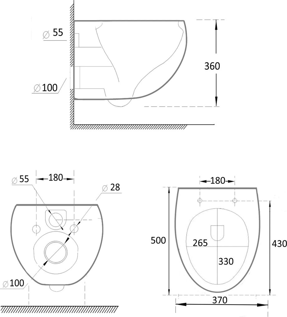 Miska WC wisząca bezkołnierzowa biała EGANI White z deską wolnoopadającą typu Slim