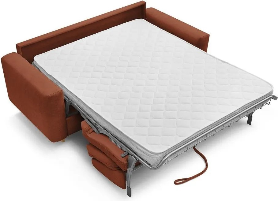 Pomarańczowa rozkładana sofa do spania 200 cm Cocoone – Bobochic Paris