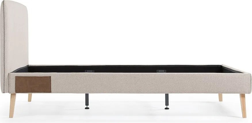 Beżowe łóżko 2-osobowe Kave Home Lydia, 160x200 cm