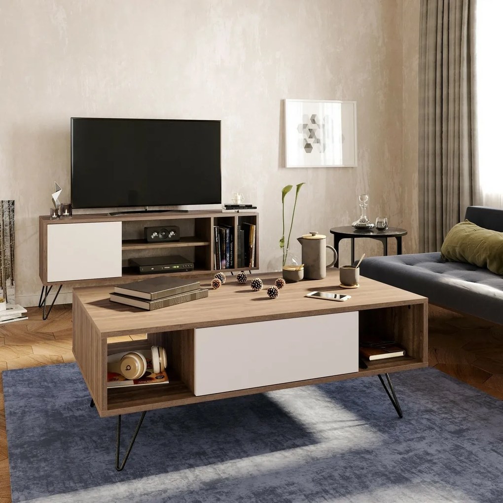 Stolik konferencyjny Mistico White and Walnut
