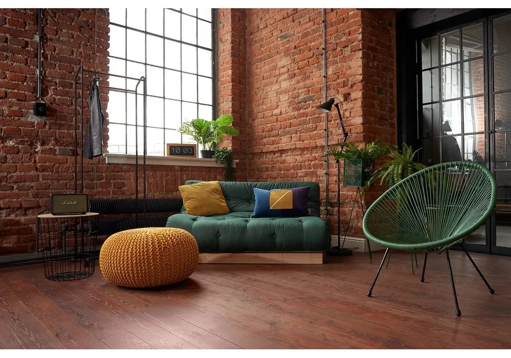 Szarobeżowa lniana rozkładana sofa 140 cm Roots – Karup Design