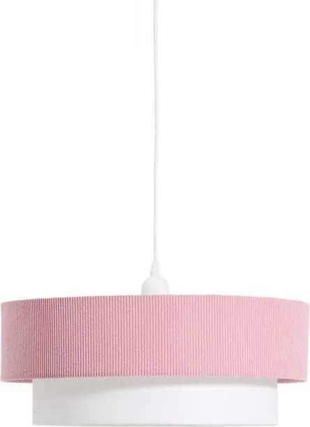 Biało-jasnoróżowa lampa dziecięca z tekstylnym kloszem Bianella – Kave Home