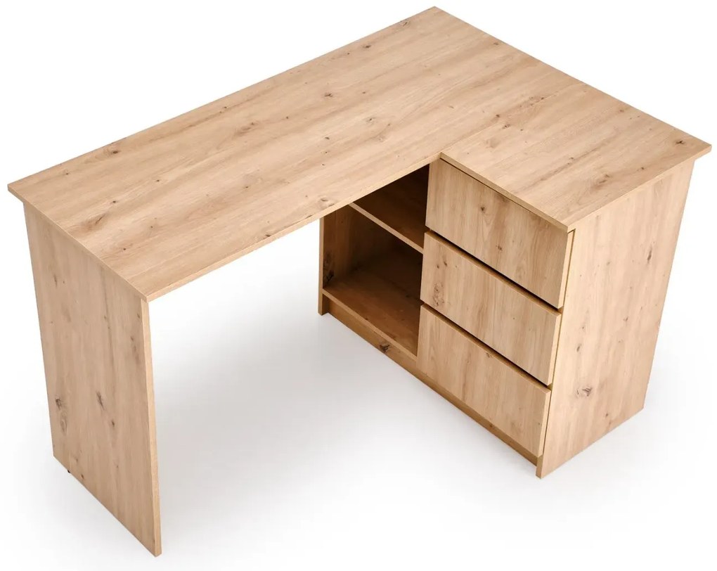Biurko narożne BEGA dąb artisan HALMAR
