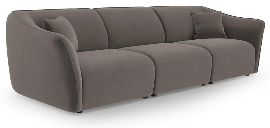 Brązowa aksamitna sofa 292 cm Tokyo – Cosmopolitan Design